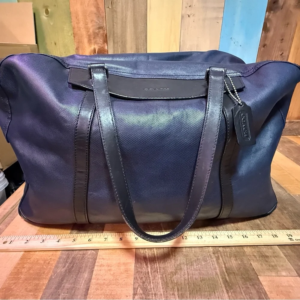 Coach Gotham Textured Leather Duffle Bag – Navy Blue (Style No. F54786)